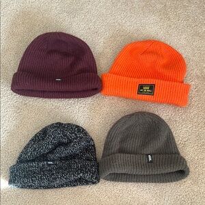 Vans Beanie Set - Burgundy, Orange, Black, Olive